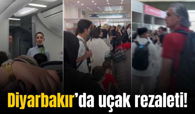 Diyarbakır’da yolcuları saatlerce uçakta beklettikten sonra indirdiler